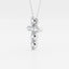 1.0 TCW Round & Oval Moissanite Diamond Cross Necklace - crownmoissanite