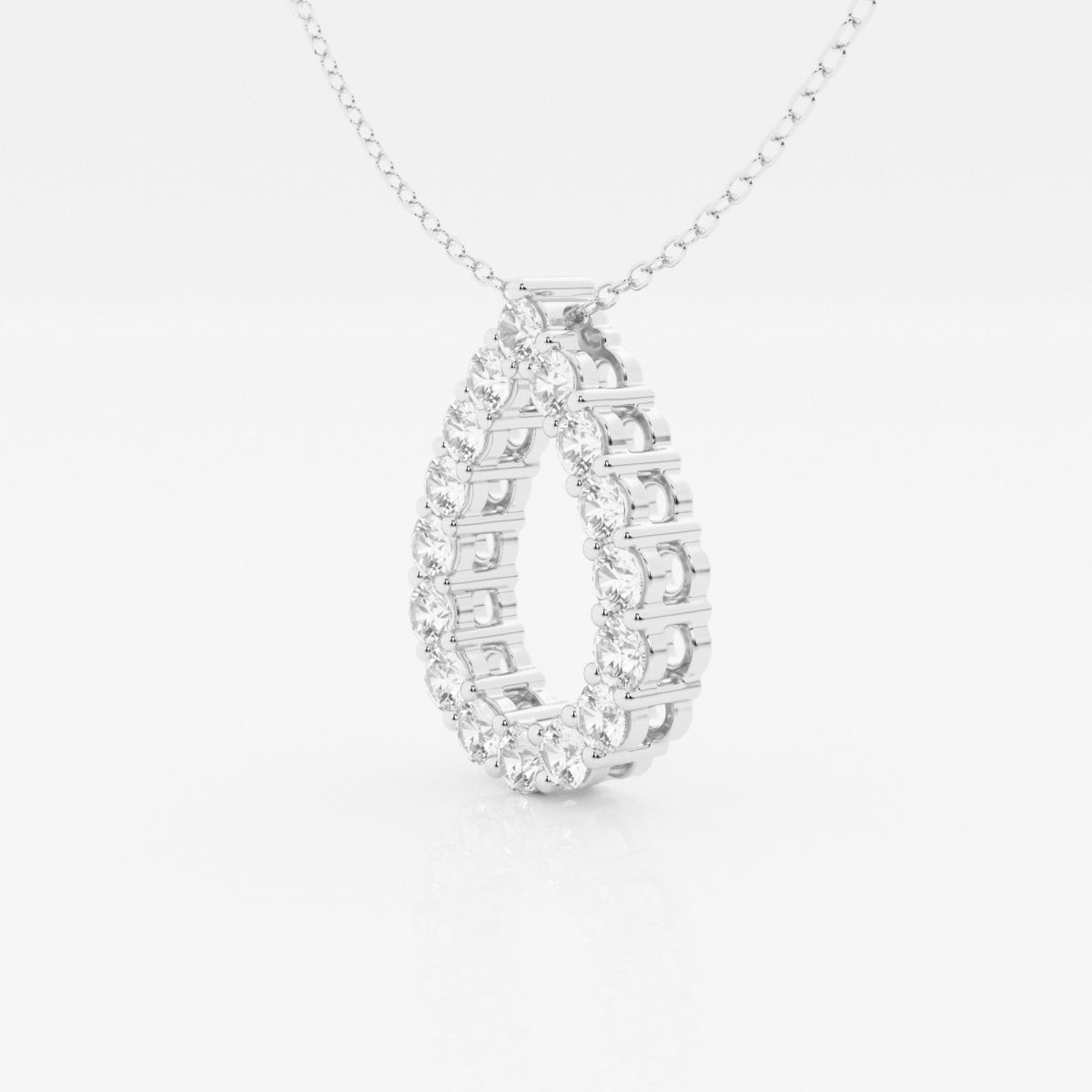 1.0 TCW Round Moissanite Diamond Pear Shape Pendant Necklace - crownmoissanite