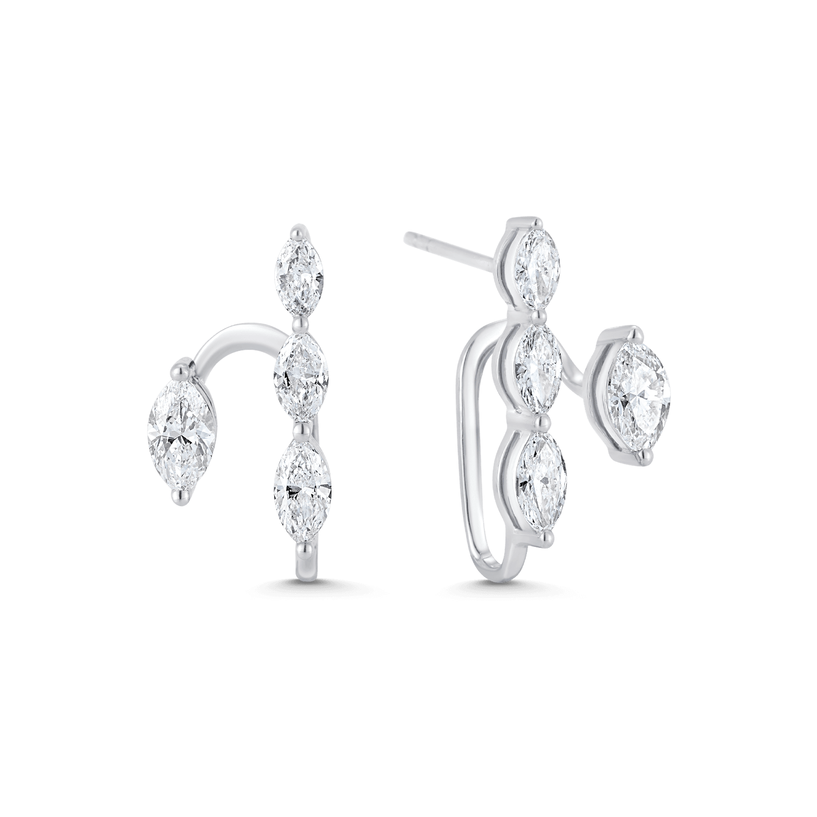 1.17 TCW Round Moissanite Diamond Ear Jacket Earrings - crownmoissanite