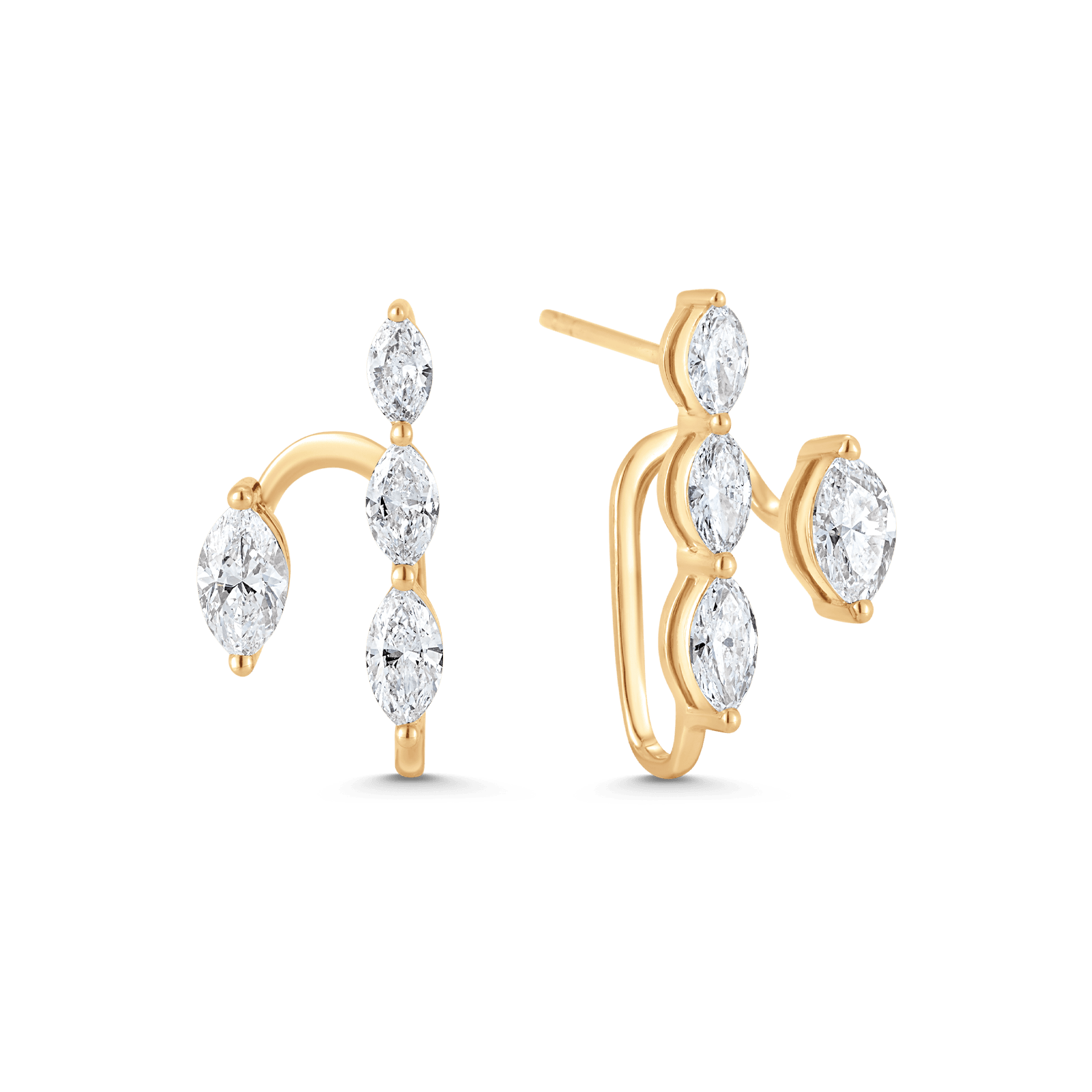 1.17 TCW Round Moissanite Diamond Ear Jacket Earrings - crownmoissanite