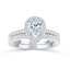 1.33 CT Pear Shaped Moissanite Halo Engagement Ring - crownmoissanite