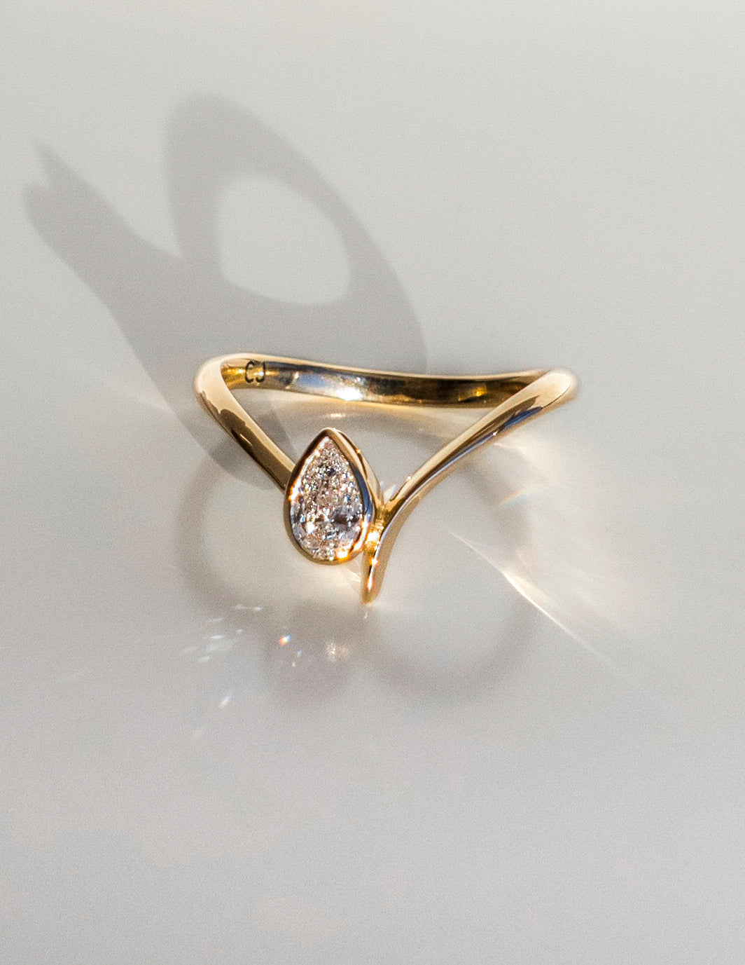 0.50 -1.50 CT Pear Cut Moissanite Solitaire Engagement Ring