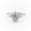 2.0 CT Pear Cut Three Stone Moissanite Engagement Ring - crownmoissanite