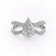 2.0 CT Pear Shaped Moissanite Hidden Halo Engagement Ring - crownmoissanite