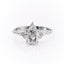 2.0 CT Pear Shaped Moissanite Cluster Engagement Ring - crownmoissanite