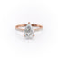2.0 CT Pear Cut Solitaire Pave Setting Moissanite Engagement Ring - crownmoissanite