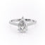 2.0 CT Pear Cut Solitaire Pave Setting Moissanite Engagement Ring - crownmoissanite