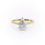 2.0 CT Pear Cut Solitaire Pave Setting Moissanite Engagement Ring - crownmoissanite
