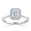 1.0 CT Radiant Cut Halo Moissanite Engagement Ring - crownmoissanite