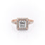 2.08 CT Princess Cut Halo Split Shank Setting Moissanite Engagement Ring - crownmoissanite