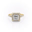 2.08 CT Princess Cut Halo Split Shank Setting Moissanite Engagement Ring - crownmoissanite