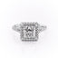 2.08 CT Princess Cut Halo Split Shank Setting Moissanite Engagement Ring - crownmoissanite