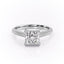 2.08 CT Princess Solitaire Triple Pave Setting Moissanite Engagement Ring - crownmoissanite