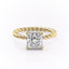 2.51 CT Princess Solitaire & Twisted Band Moissanite Engagement Ring - crownmoissanite