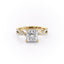 2.08 CT Princess Cut Solitaire Cross Over Pave Moissanite Engagement Ring - crownmoissanite