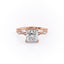 2.08 CT Princess Solitaire Milgrain Pave Moissanite Engagement Ring - crownmoissanite