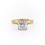 2.08 CT Princess Solitaire Milgrain Pave Moissanite Engagement Ring - crownmoissanite