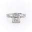 2.08 CT Princess Solitaire Milgrain Pave Moissanite Engagement Ring - crownmoissanite