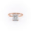 2.08 CT Princess Cut Solitaire Hidden Halo Setting Moissanite Engagement Ring - crownmoissanite