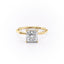 2.08 CT Princess Cut Solitaire Hidden Halo Setting Moissanite Engagement Ring - crownmoissanite