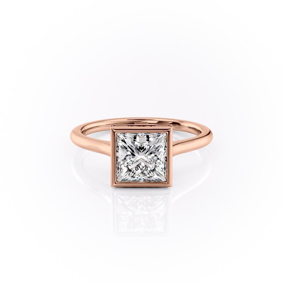 2.08 CT Princess Shaped Moissanite Hidden Halo Engagement Ring - crownmoissanite