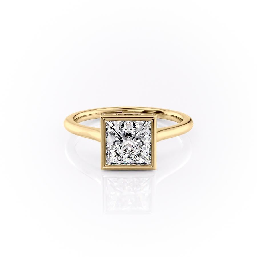 2.08 CT Princess Shaped Moissanite Hidden Halo Engagement Ring - crownmoissanite