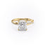 2.08CT Princess Cut Solitaire Twisted Pave Moissanite Engagement Ring - crownmoissanite