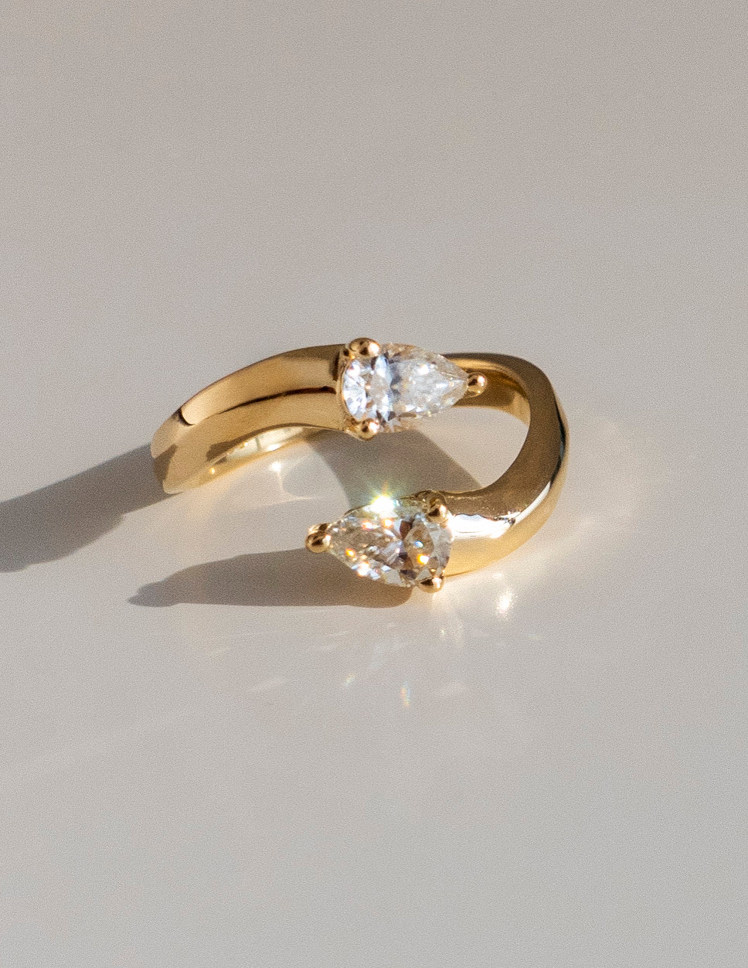 0.80 TCW Pear Moissanite Diamond Open Wedding Wedding Band