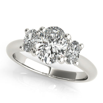 2.0 - 4.0 CT  Oval Moissanite Three stone Engagement Ring