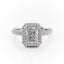 2.1 CT Radiant Cut Halo Triple Pave Setting Moissanite Engagement Ring - crownmoissanite