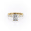 2.1 CT Radiant Cut Solitaire Pave Setting Moissanite Engagement Ring - crownmoissanite