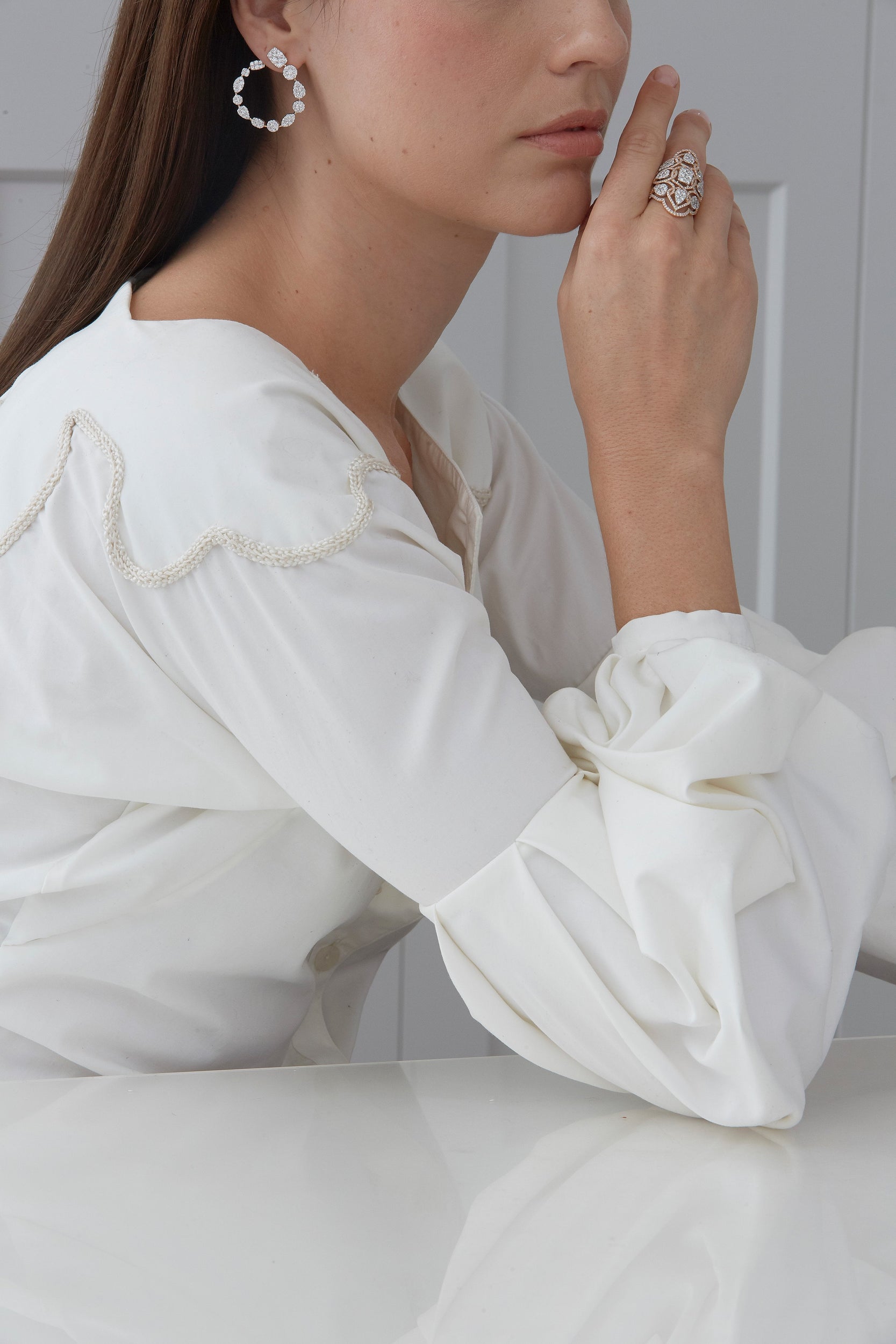 4.05 TCW Round Moissanite Diamond Hoop Earrings - crownmoissanite