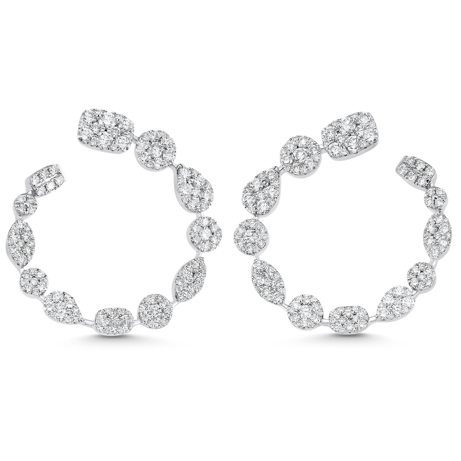 4.05 TCW Round Moissanite Diamond Hoop Earrings - crownmoissanite