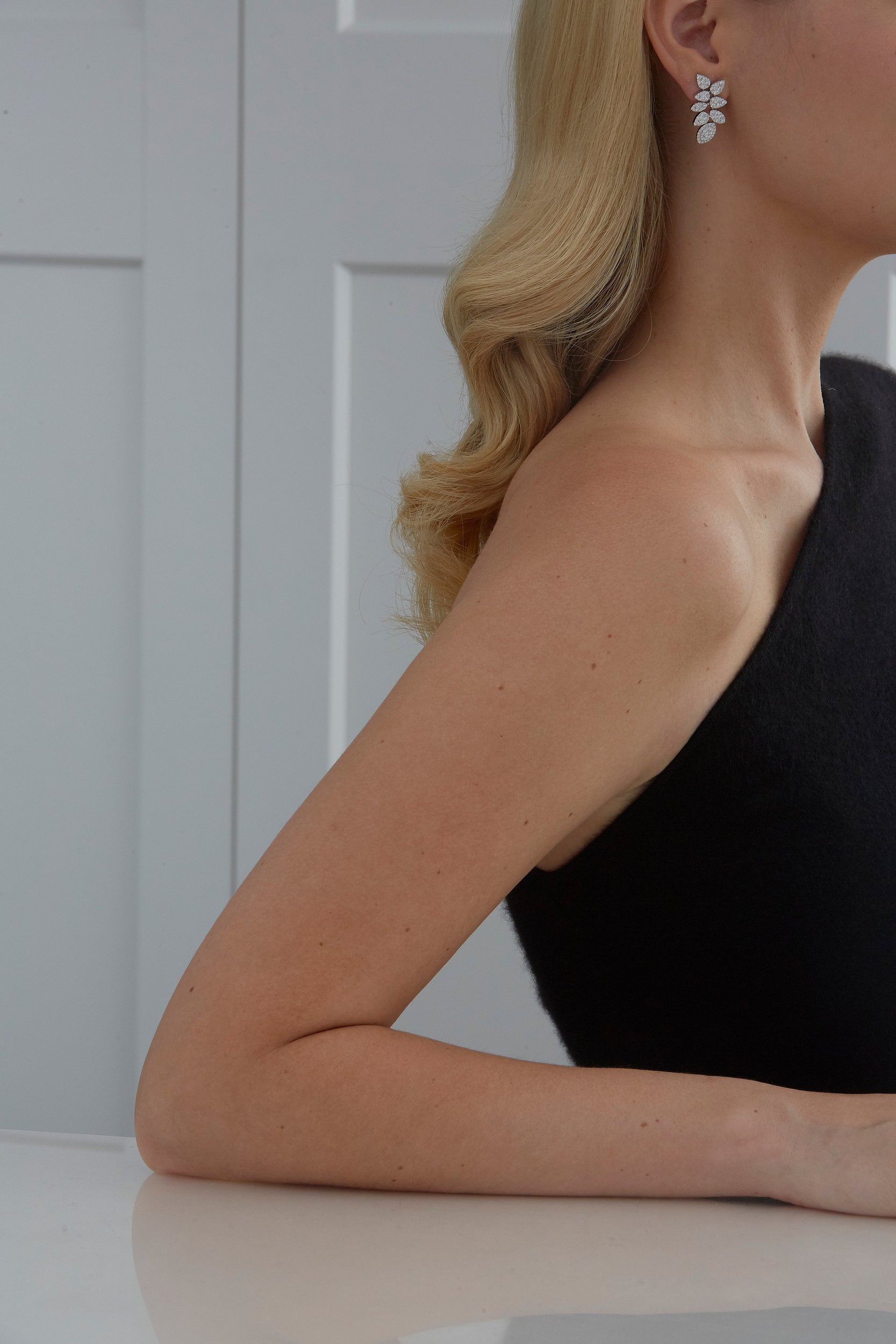 3.76 TCW Round Moissanite Diamond Cluster Earrings - crownmoissanite