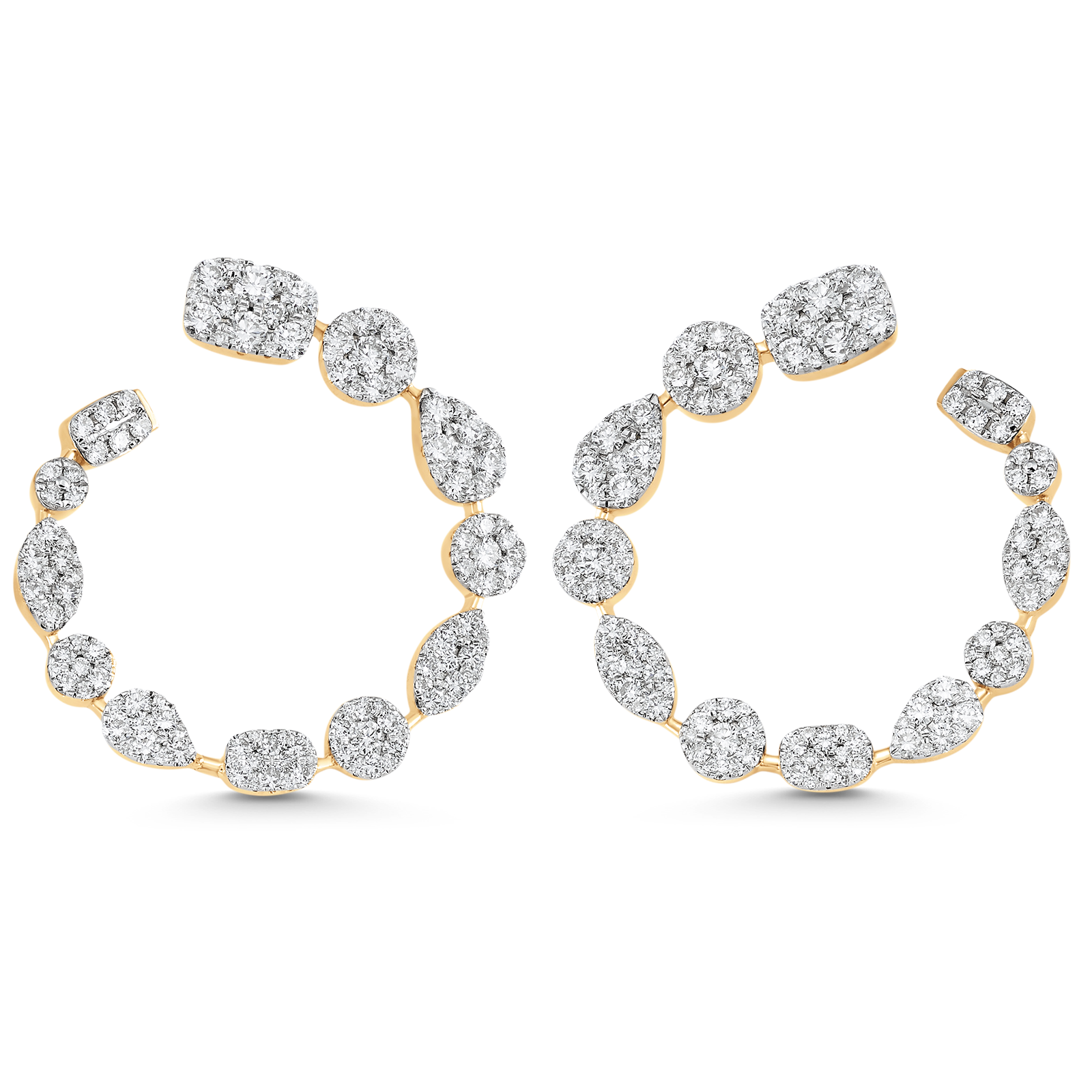 4.05 TCW Round Moissanite Diamond Hoop Earrings - crownmoissanite