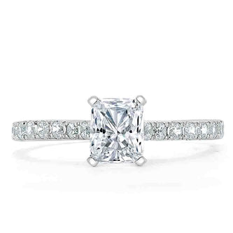 0.75 CT Radiant Shaped Moissanite Solitaire Engagement Ring - crownmoissanite
