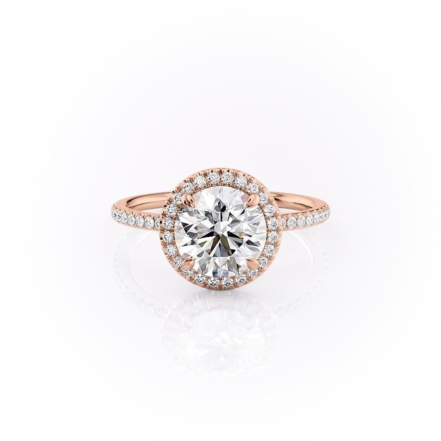 1.90 CT Round Shaped Moissanite Halo Engagement Ring - crownmoissanite