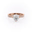 1.60 CT Round Cut Solitaire Milgrain Pave Set Moissanite Engagement Ring - crownmoissanite