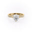 1.60 CT Round Cut Solitaire Milgrain Pave Set Moissanite Engagement Ring - crownmoissanite