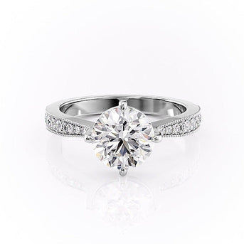 1.60 CT Round Shaped Moissanite Solitaire Engagement Ring - crownmoissanite