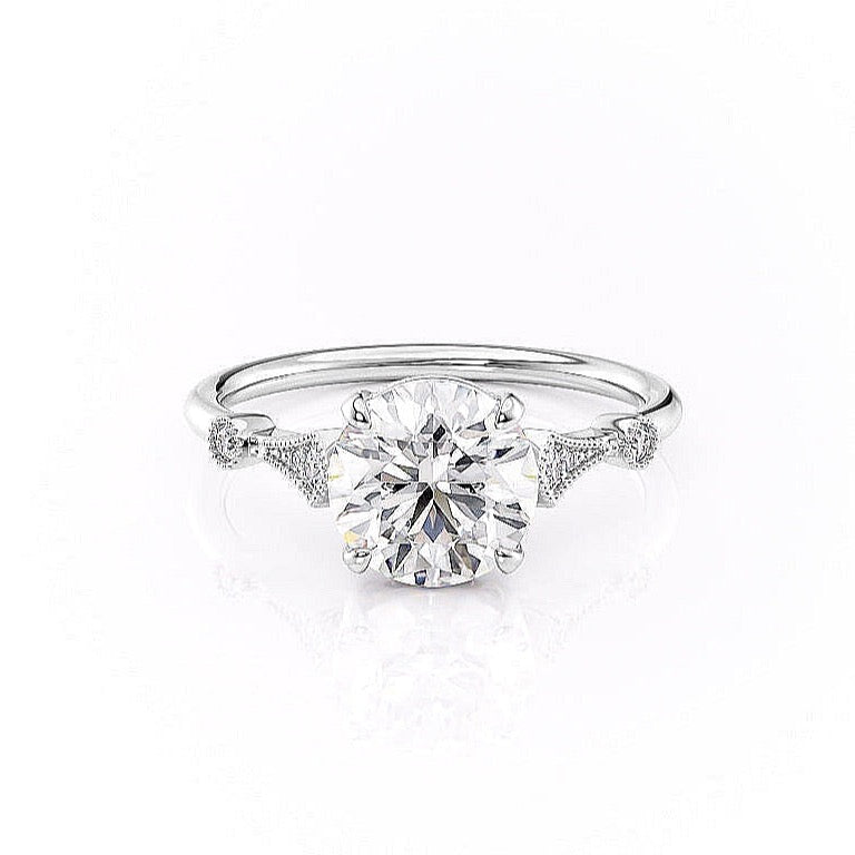 1.35 CT Round Cut Solitaire Moissanite Engagement Ring - crownmoissanite