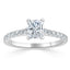 0.75 CT Radiant Cut Solitaire Pave Setting Engagement Ring - crownmoissanite