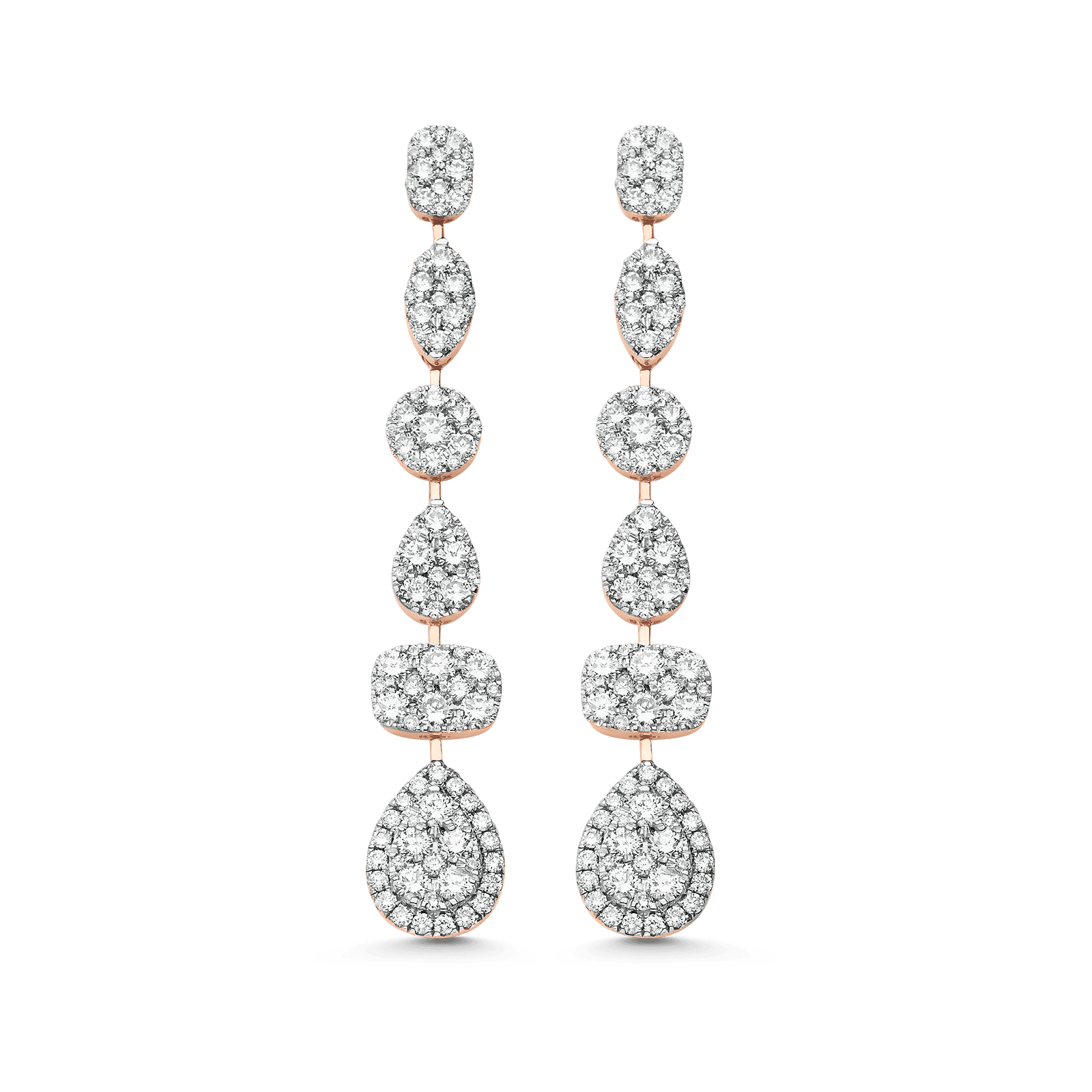 3.06 TCW Round Moissanite Diamond Drop Earrings - crownmoissanite