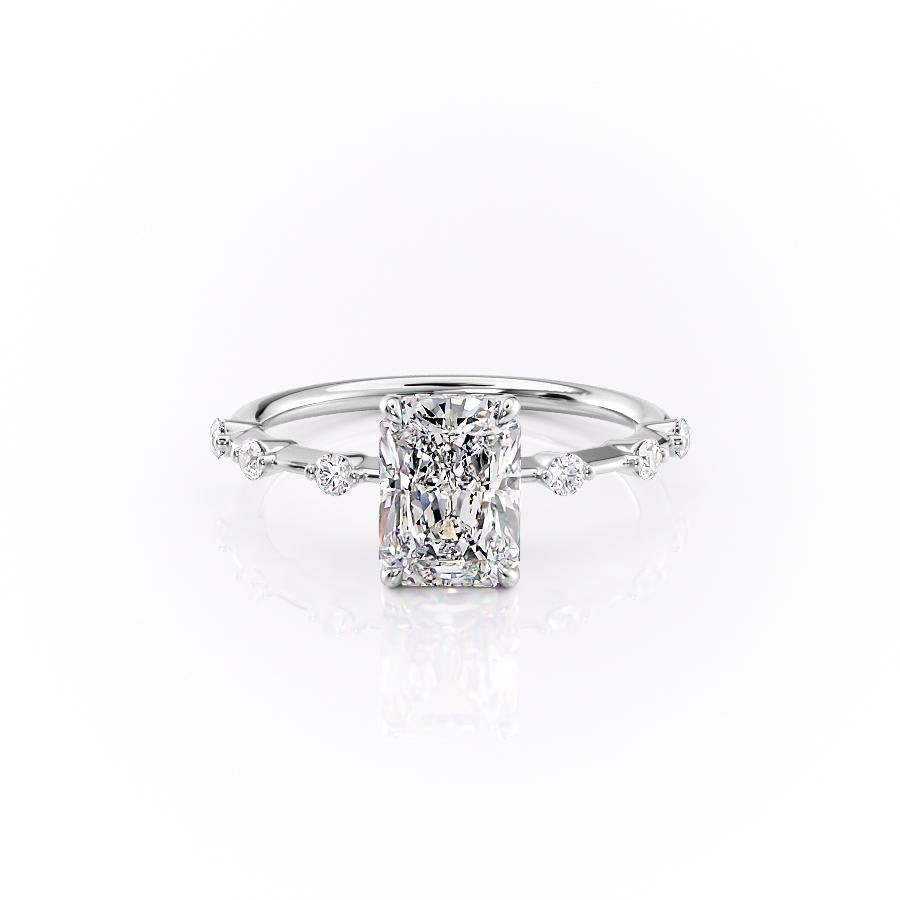 2.0 CT Radiant Solitaire Dainty Style Moissanite Engagement Ring - crownmoissanite