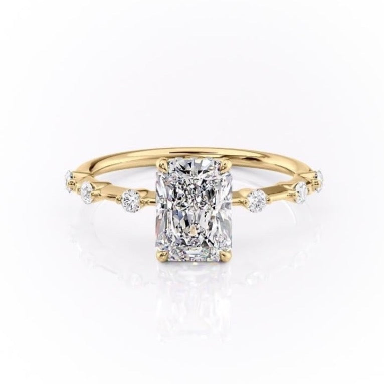 2.0 CT Radiant Solitaire Dainty Style Moissanite Engagement Ring - crownmoissanite