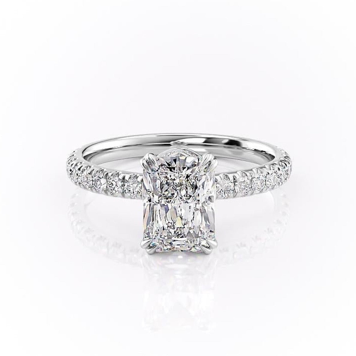 2.0 CT Radiant Shaped Diamond Solitaire Engagement Ring - crownmoissanite