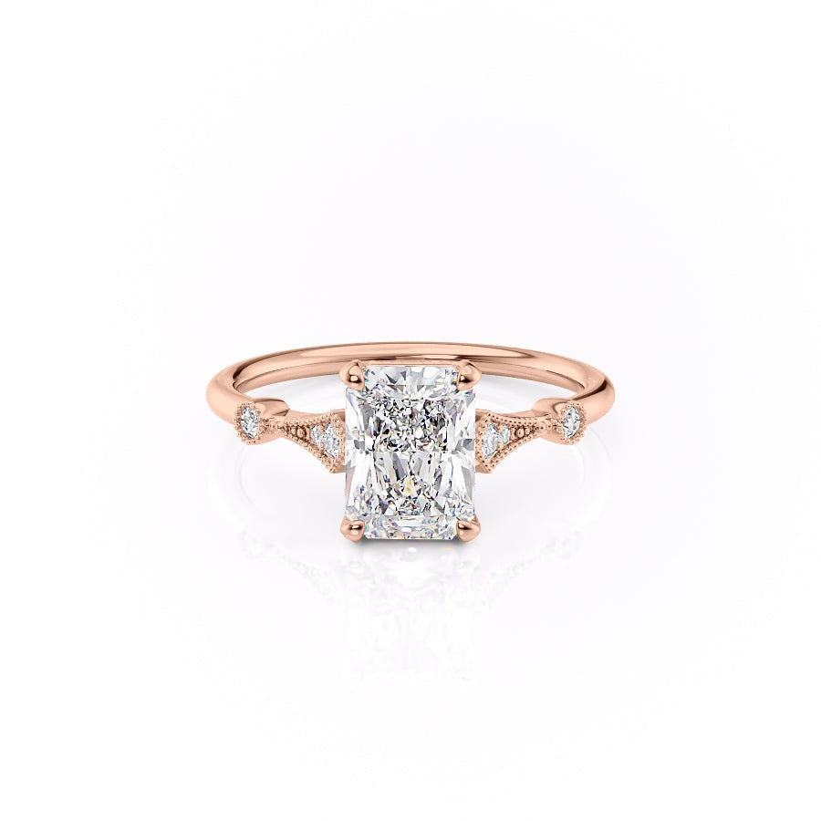 1.04 CT Radiant Shaped Moissanite Solitaire Engagement Ring - crownmoissanite