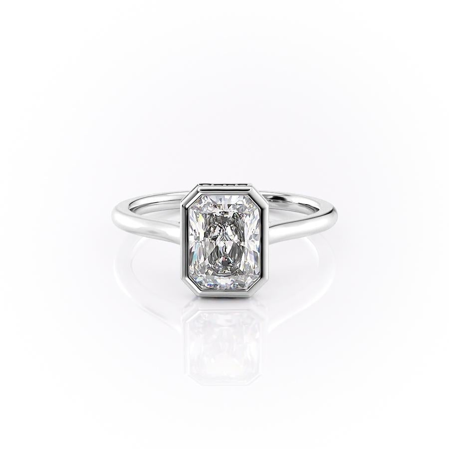 2.1 CT Radiant Cut Bezel Solitaire Moissanite Engagement Ring - crownmoissanite