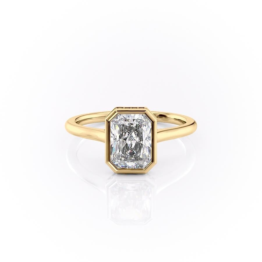 2.1 CT Radiant Cut Bezel Solitaire Moissanite Engagement Ring - crownmoissanite