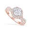 1.50 CT Oval Cut Halo Twisted Pave Moissanite Engagement Ring - crownmoissanite
